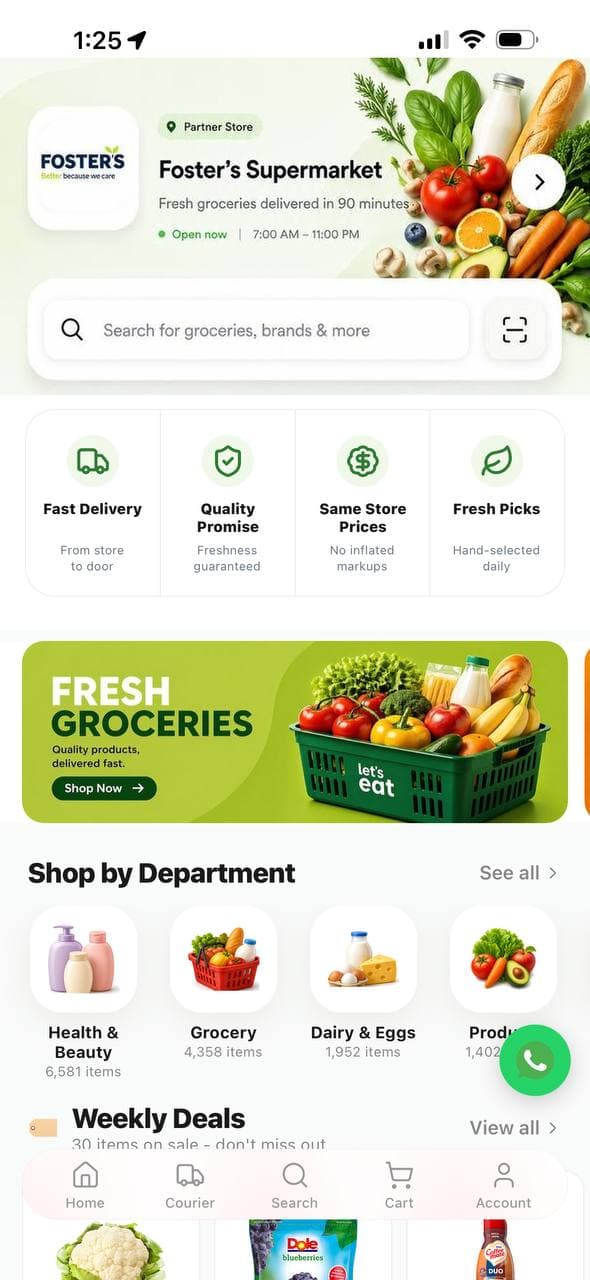 Let's Eat app: Grocery