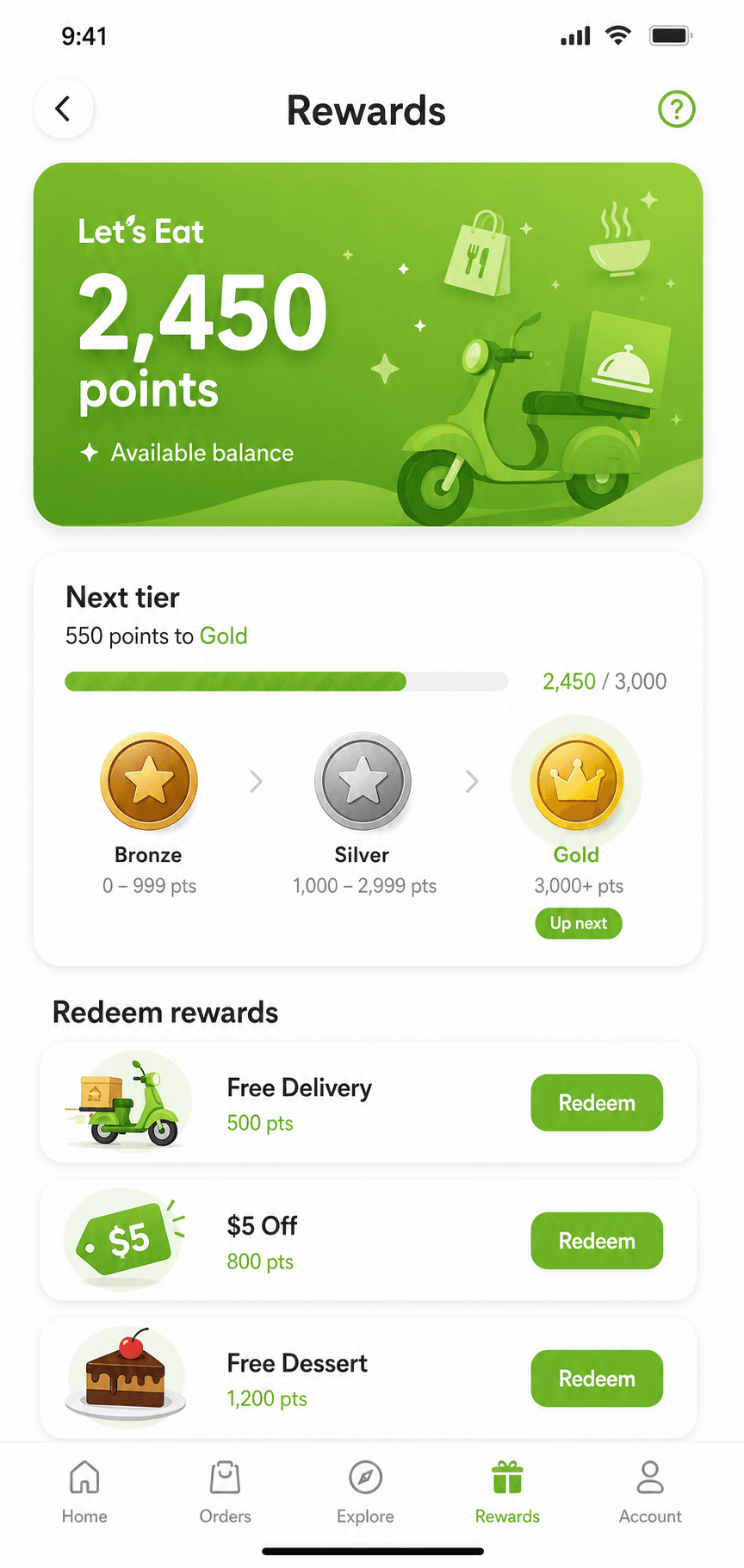 Let's Eat rewards & loyalty program